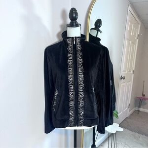 Y2K Black Embellished Velvet Rhinestones Women's Jacket